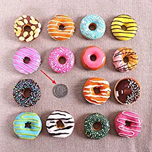 10 pcs Random Color Sweet donut Doughnut fridge magnet Refrigerator message magnet Magnetic Stickers Simulation Food home decor