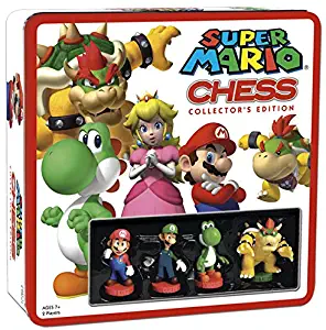 SUPER MARIO Chess Set | 32 Custom Scuplt Chesspiece Including Iconic Nintendo Characters Like Mario, Luigi, Peach, Toad, Bowser | Themed Chess Game from Nintendo Mario Video Games