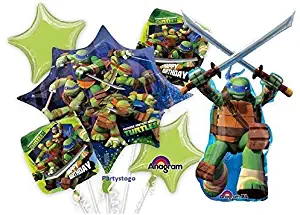 TEENAGE MUTANT NINJA TURTLES BALLOONS BOUQUET DECORATIONS SUPPLIES LEONARDO BIRTHDAY PARTY