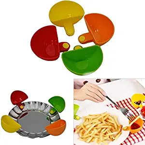 Fiesta CC Vorkin 1Psc Dip Clips Kitchen Bowl Kit Tool Small Dishes Spice Clip For Tomato Sauce Salt Vinegar Sugar Flavor Spices: Yellow