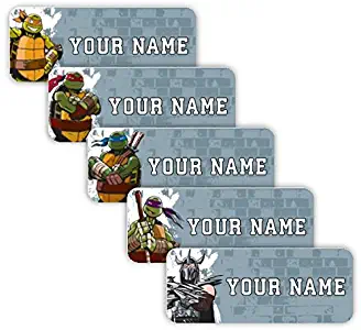 Teenage Mutant Ninja Turtles Theme Original Personalized Peel and Stick Waterproof Custom Name Tag Labels for Adults, Kids, Toddlers, and Babies – Use for Office, School, or Daycare