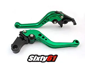 Sixty61 Green Levers for Kawasaki Ninja ZX6R 2019-2020 Shorty Brake Clutch