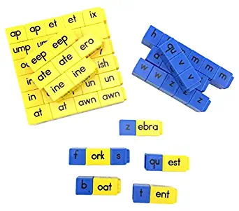 hand2mind Alphabet Linking Letter and Word Building Cubes for Early Reading (Set of 62)