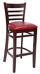Ladder Back Bar Walnut/Brown Upholstered Seat ( 1 ea/cs )