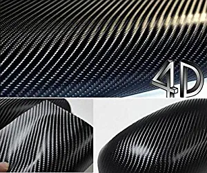 DIYAH 4D Black Carbon Fiber Vinyl Wrap Sticker with Air Realease Bubble Free Anti-Wrinkle (120" x 60" / 10FT x 5FT)