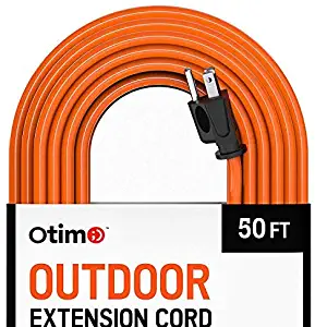 Otimo 50 Ft 16/3 Outdoor Heavy Duty Extension Cord - 3 Prong Extension Cord, Orange