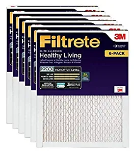 Filtrete 14x25x1, AC Furnace Air Filter, MPR 2200, Healthy Living Elite Allergen, 6-Pack