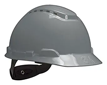 3M Hard Hat H-708V-UV, Gray, 4-Point Ratchet Suspension, Vented, with Uvicator