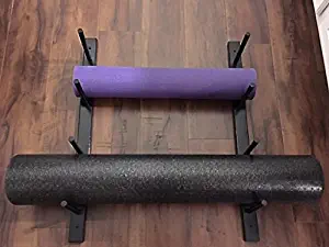 Foam Roller & Yoga Mat Storage Rack Holds 4, 8, 12 etc. Modular (Sold by The Pairs and no. of Pairs You get Determines no. of mats/Rollers You Hold). Easy Wall Mount. Hardware Included. Black Color.