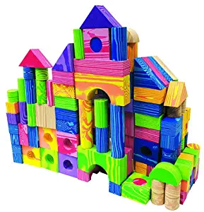 FUN n' SAFE (7677CW Foam Building Blocks for Toddlers, Brightly Colored Wood Grain Design, 150 Pieces