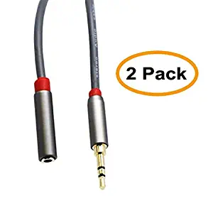 3.5mm Aux Headphone Extension Cable 10 Feet (3 Meters) 3.5mm Male to Female Stereo Audio Extension Cable 10ft (3M) for Car, Stereo, iPhone, Smartphone or any Audio Device CNE54750 (2 Pack)