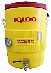 Quick Fit 10 Gallon Igloo Mash Tun with Stainless Steel False Bottom, Stainless Steel Valve and 3" Dial Probe Thermometer