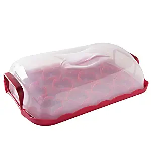 Nordic Ware Cakes and Cupcakes Carrier, Red