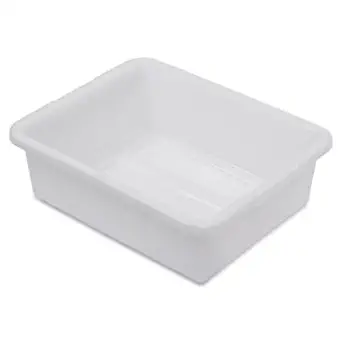 Royal Industries Bus Box, Plastic, 21.25" x 17.25" x 7" Deep, White, Commercial Grade - NSF Certified