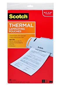 Scotch Thermal Laminating Pouches, 8.5" x 14" Inches, 20 Pouches, 2-PACK