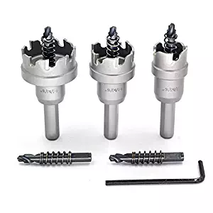 TCT Hole Saw Set 3pcs JESTUOUS 3/8 Inch Shank Diameter 7/8 1-1/8 1-3/8 Cutting Dia Carbide Tipped Tooth Round Drill Bit Hole Kit Cutter for Stainless Steel Metal Wood