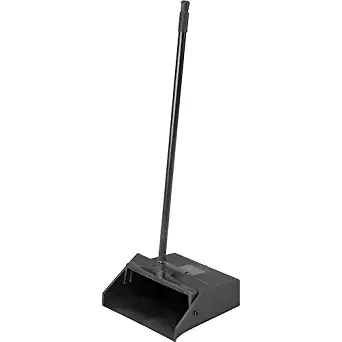 Carlisle 36141003-1 Pivoting Upright Lobby Dustpan with Metal Handle, 30" Length, Black