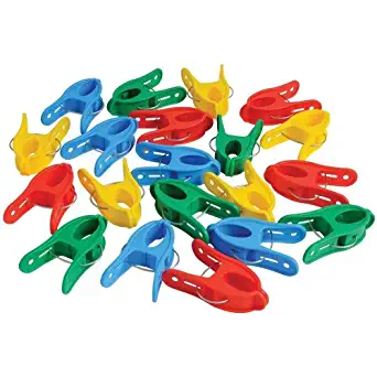Constructive Playthings E-Z Open Giant Clips, Set of 20, Multicolor
