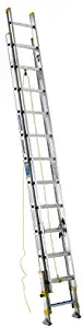 Werner D18242EQ Equalizer 250-Pound Duty Rating Aluminum Extension Ladder with Integrated Leveling System, 24-Foot
