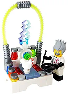 LEGO Mad Scientist with Laboratory Zapping Chicken - Custom Scientist with Science Lab Minifigure
