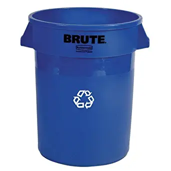 Rubbermaid Commercial FG263273BLUE Products Brute Recycling Container with Venting Channels, Blue, 32 gal Capacity