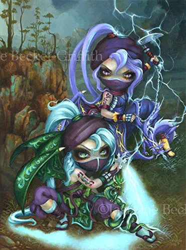 “Ninja Dragonlings II” SIGNED Glossy Photo Art Prints by Jasmine Becket-Griffith