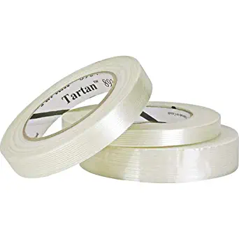3M Tartan 8934 Polypropylene Filament Tape, 100 lbs/inch Tensile Strength, 60.14 yds Length x 0.47" Width, Clear