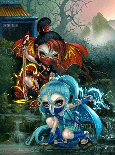 “Ninja Dragonlings” SIGNED Glossy Photo Art Prints by Jasmine Becket-Griffith