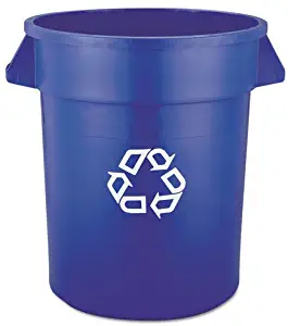 Rubbermaid Commercial Brute Recycling Container, Round, 20 gal, Blue - Includes one each.