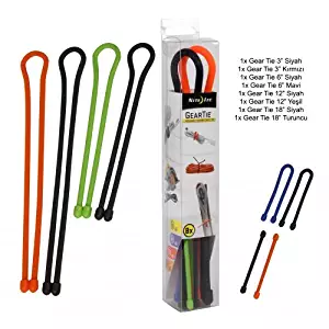 Nite Ize Original Gear Tie, Reusable Rubber Twist Tie, Assorted Colors and Sizes, 8 Pack, Made in the USA