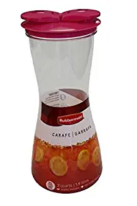 Rubbermaid Carafe with Leak-Proof Lid, 2-Quart Raspberry Splat