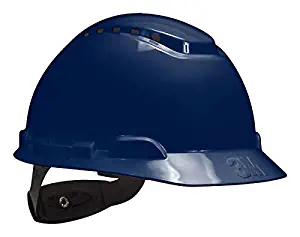 3M Hard Hat H-710V, Navy Blue, 4-Point Ratchet Suspension, Vented