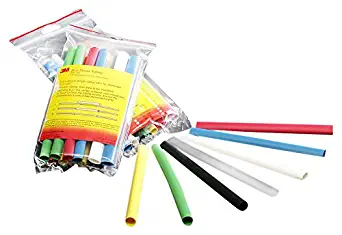 3M Heat Shrink Tubing Assortment Pack FP-301-3/8-Assort: 6 in length pieces, 2 each of 7 colors