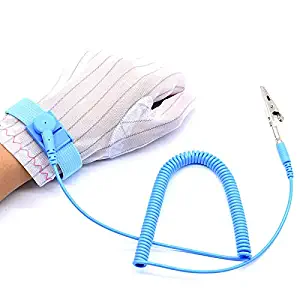 ESDELES ESD Wrist Strap Band Conductive Grounding Wire Anti Static Wrist Strap Wristband Adjustable ES16101