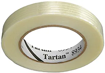 3M Industrial 405-021200-86519 Tartan Filament Tape 8934 Clear 18Mmx55M