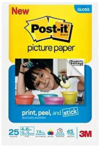 Post-it 4 x 6 Picture Paper, Soft Gloss Finish, 25 Sheets/Pack