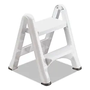 EZ Step Two-Step Folding Stool, 19 1/2 x 20 3/5 x 22 7/10, White, 3/Carton