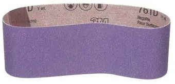 3M (TM) 761D Purple 4 inch x 24 inch Sanding Belt Blended Ceramic Abrasive Y Weight Cloth Backing Film Loc Splice Semi-Closed Coat (2, P120)