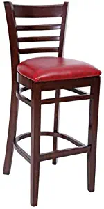 Ladder Back Bar Walnut/Crimson Upholstered Seat ( 1 ea/cs)