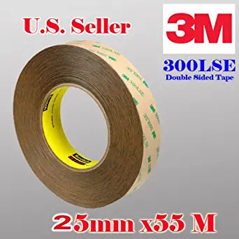 3M 300lse 1' (25mm) x 55 Meters Double Sided Transparent Adhesive 55m Tape Cell Phone LCD Repair for Attaching Digitizers to Phones and Tablets