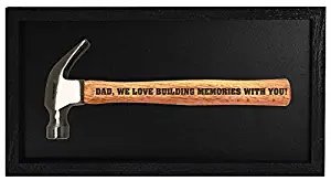 Father's Day Gift We Love Building Memories With You Engraved Wood Handle Steel Hammer Shadow Box Display Case Christmas Gift for Dad or Grandpa Hammer Display Case Shadow Box Frame