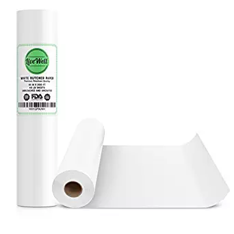 White Kraft Butcher Paper Roll - 18 Inch x 200 Feet (2400 Inch) - Food Grade FDA Approved – Great Smoking Wrapping Paper for Meat of all Varieties – Made in USA – Unwaxed and Uncoated