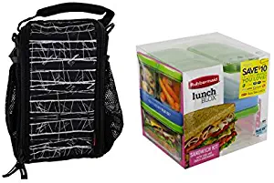 Rubbermaid Small Durable Black LunchBlox Box Bag Bundle (Small w/Sandwich Kit)