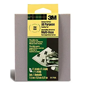 3M 917NA Contour Surface Sanding Sponge, 4.5 in x 5.5 in x .1875 in, Fine