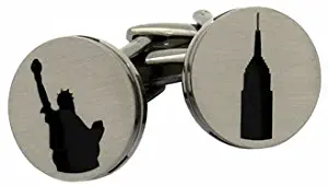 New York Silhouette Cuflinks Big Apple Manhattan Statue of Liberty Empire State Building Cuff Links