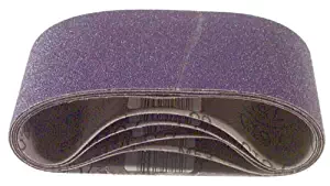 3M 81432 4-Inch x 24-Inch Purple Regalite Resin Bond 100 Grit Cloth Sanding Belt, Pack of 5