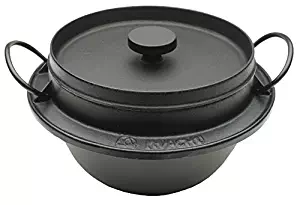 Iwachu 410-718 Japanese Cast Iron Gohan Nabe Rice Cooker, Black