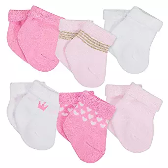 Gerber Baby Girls' 6-Pair Wiggle Proof Sock