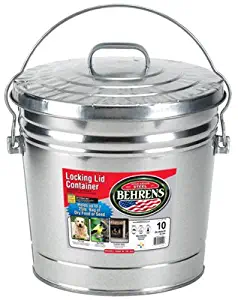 Behrens FBA High Grade 6110 10 Gal Silver Galvanized Steel Dry Storage Can W/Locking Lid