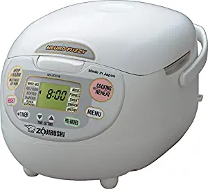 Zojirushi NS-ZCC18 10-Cup Neuro Fuzzy Rice Cooker, 1.8-Liters, Premium White